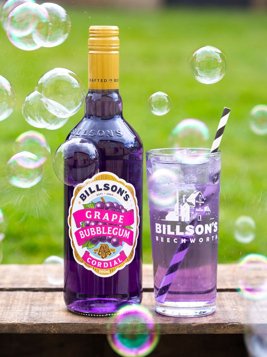Billson's Grape Bubblegum Cordial Bottle